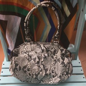 vinyl snake print bag